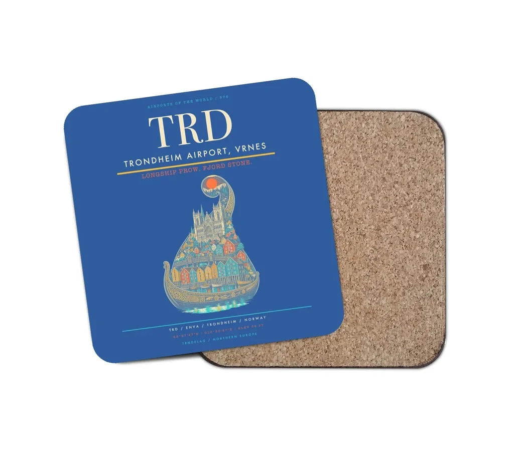 Trondheim Airport Vrnes TRD Coaster 1-Piece - Blue