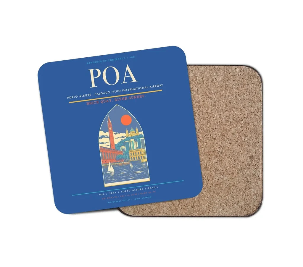 Porto Alegre - Salgado Filho International Airport POA Coaster 1-Piece - Blue