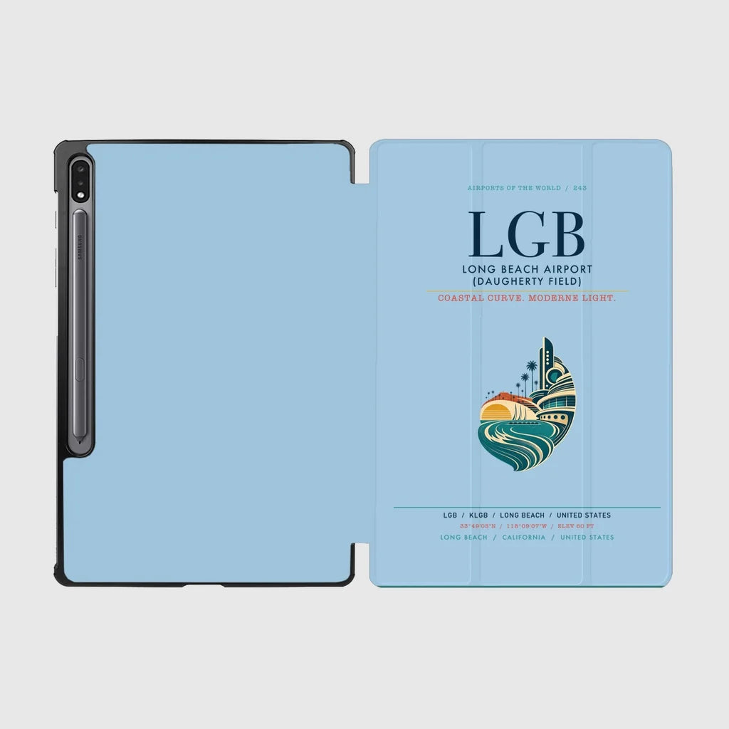 Long Beach Airport (Daugherty Field) (LGB) design on light blue samsung tablet tablet case