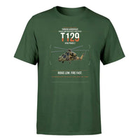 Thumbnail for Turkish Aerospace T129 ATAK Phase 2 design on dark green t-shirt, single-side print