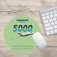 Thumbnail for Bombardier Global 5000 design on light green round mouse pad