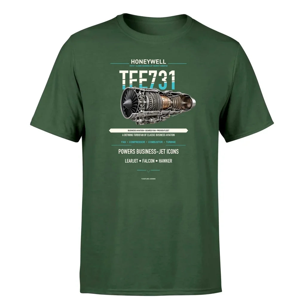 TFE731 design on dark green single side