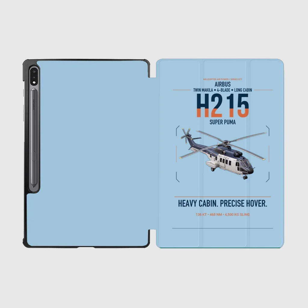 Airbus H215 design on light blue samsung tablet tablet case