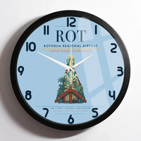 Thumbnail for Rotorua Regional Airport (ROT) design on light blue framed wall clock