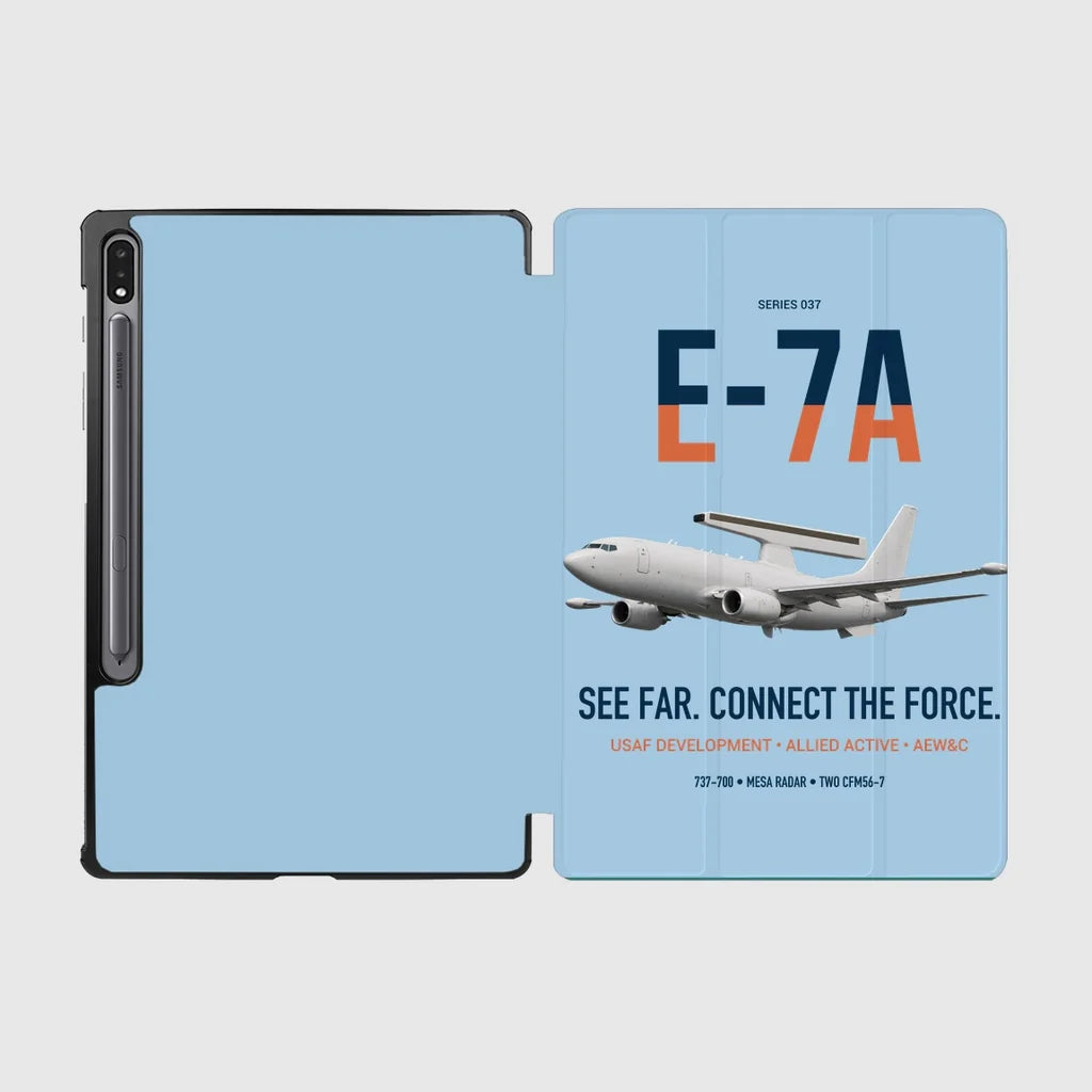 E-7A Wedgetail design on light blue samsung tablet tablet case