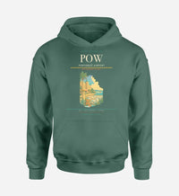 Thumbnail for Portorož Airport (POW) design on green hoodie single-side print