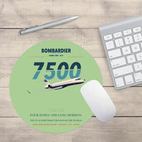 Thumbnail for Bombardier Global 7500 design on light green round mouse pad