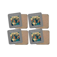 Thumbnail for The Wide Cabin Mockup - Designed Coasters design on gray 4-pieces-set
