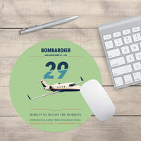 Thumbnail for Bombardier Learjet 29 design on light green round mouse pad