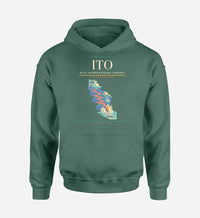 Thumbnail for Hilo International Airport (ITO) design on green hoodie single-side print