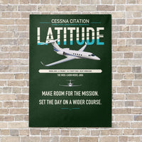 Thumbnail for Cessna Citation Latitude vertical canvas print - no frame - dark green background