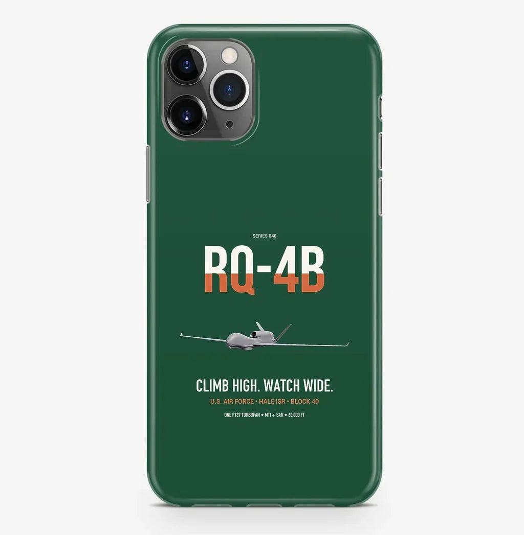 RQ-4B Global Hawk design on dark green magsafe iphone case, for iPhone Pro Max