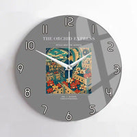 Thumbnail for VINTAGE G4233 - The Orchid Express - Designed Wall Clocks design on gray no-frame