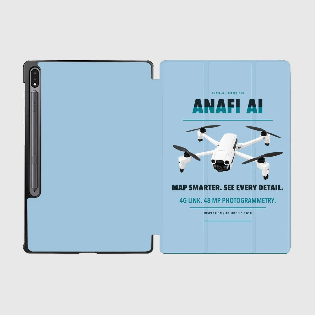 Parrot ANAFI Ai design on light blue samsung tablet tablet case