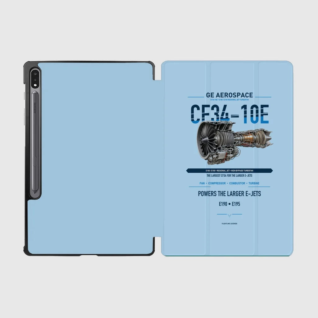 CF34-10E design on light blue samsung tablet tablet case