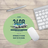Thumbnail for Saab 340B design on light green round mouse pad