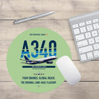 Thumbnail for Airbus A340-300 design on light green round mouse pad