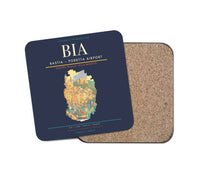 Thumbnail for Bastia  Poretta Airport BIA Coaster 1-Piece - Navy Blue