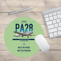 Thumbnail for Piper PA-28 Cherokee design on light green round mouse pad