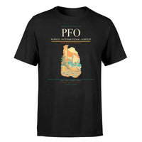 Thumbnail for Paphos International Airport (PFO) T-Shirt single-side front print in Black | paphos-international-airport-pfo-double-side-t-shirt