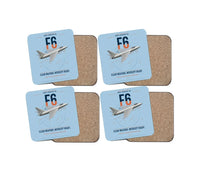 Thumbnail for Hawker Hunter F6 design on light blue 4 pieces set coaster