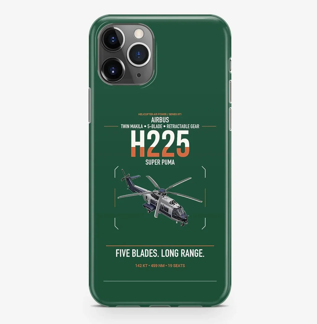 Airbus H225 design on dark green magsafe iphone case, for iPhone Pro Max