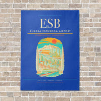 Thumbnail for Ankara Esenboga Airport ESB - Canvas No Frame - Blue