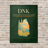 Thumbnail for Dnipropetrovsk International Airport DNK vertical canvas print - no frame - dark green background