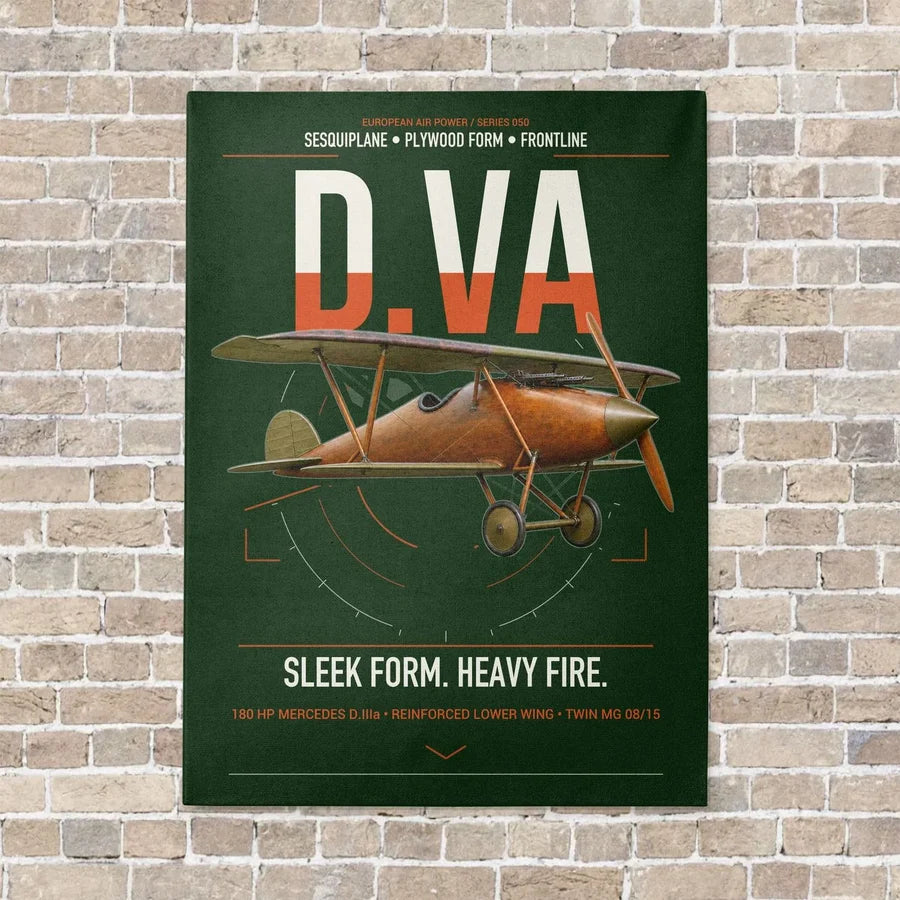 Albatros D.Va vertical canvas print - no frame - dark green background