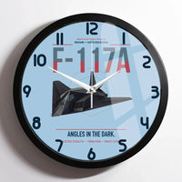 Thumbnail for F-117A Nighthawk design on light blue framed wall clock