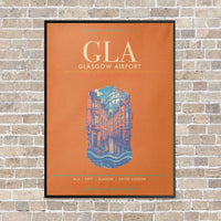 Thumbnail for Glasgow Airport GLA - Canvas Framed - Orange