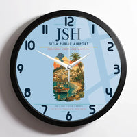 Thumbnail for Sitia Public Airport (JSH) design on light blue framed wall clock
