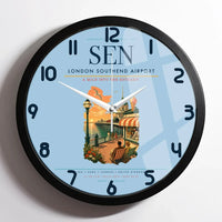 Thumbnail for London Southend Airport (SEN) design on light blue framed wall clock