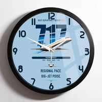 Thumbnail for Boeing 717-200 design on light blue framed wall clock