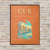 Thumbnail for Curacao International Airport CUR - Canvas Framed - Orange