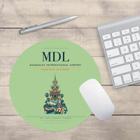 Thumbnail for Mandalay International Airport (MDL) design on light green round mouse pad