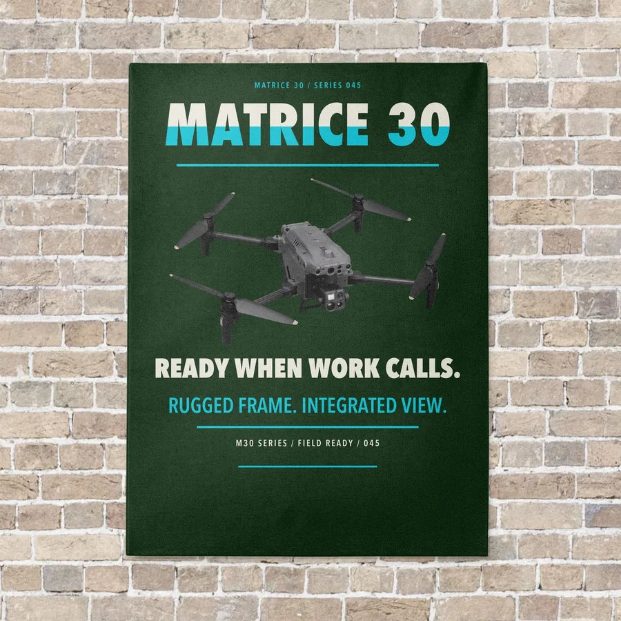 DJI Matrice 30 vertical canvas print - no frame - dark green background