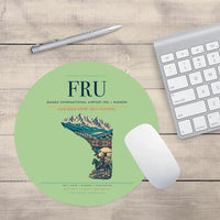 Thumbnail for Manas International Airport (FRU) design on light green round mouse pad