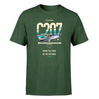Thumbnail for Cessna T207A Stationair 8 design on dark green t-shirt, single-side print