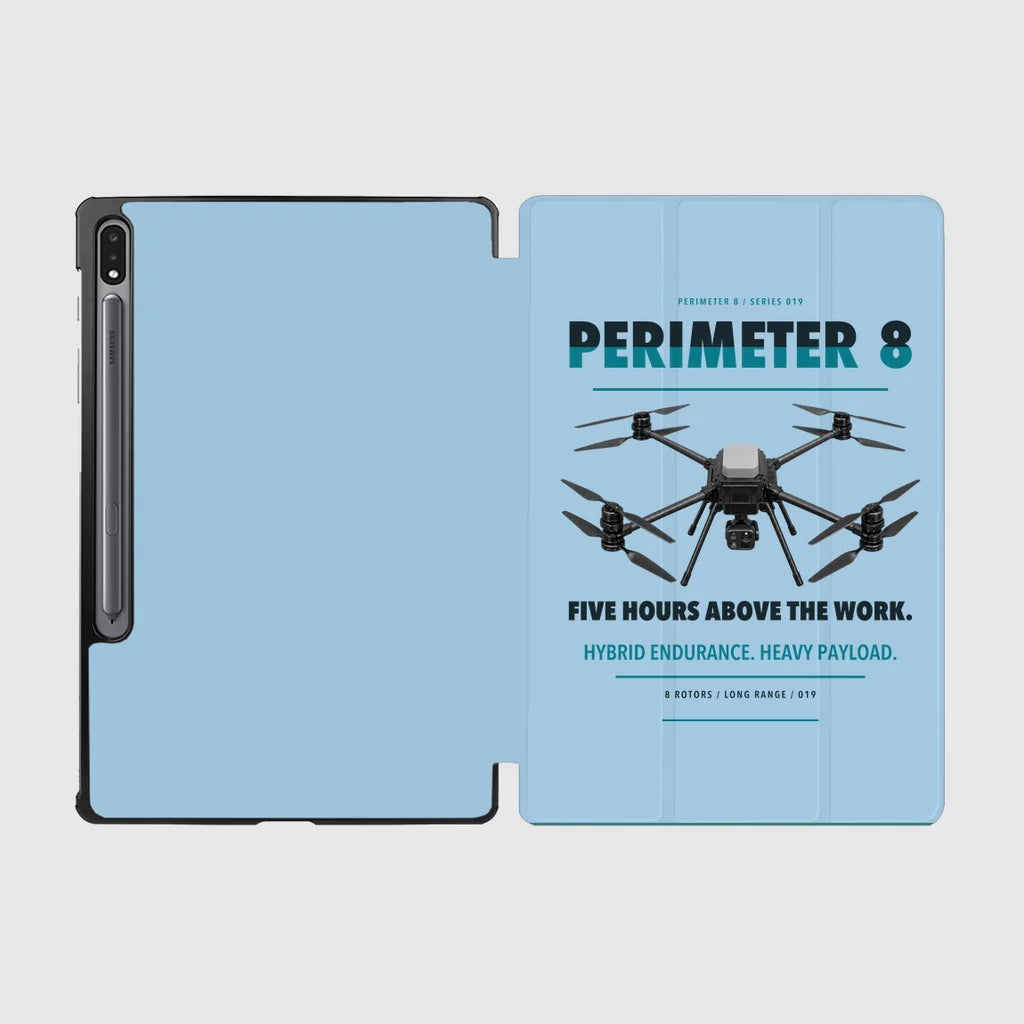 Skyfront Perimeter 8 design on light blue samsung tablet tablet case