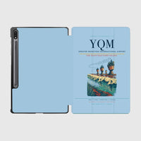 Thumbnail for Greater Moncton International Airport (YQM) design on light blue samsung tablet tablet case