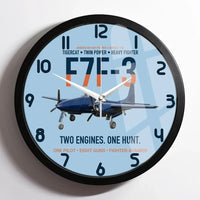 Thumbnail for F7F-3 Tigercat Two Engines One Hunt design on light blue framed wall clock