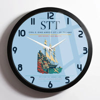 Thumbnail for Cyril E. King Airport (STT) design on light blue framed wall clock