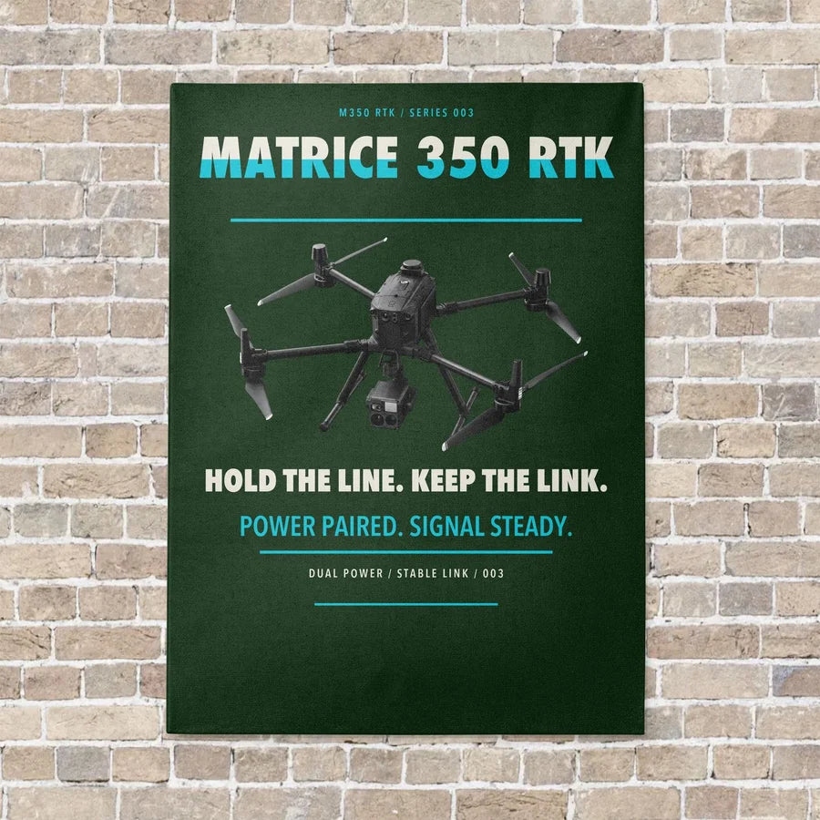 DJI Matrice 350 RTK vertical canvas print - no frame - dark green background