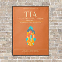 Thumbnail for Tirana International Airport Nene Tereza TIA - Canvas Framed - Orange