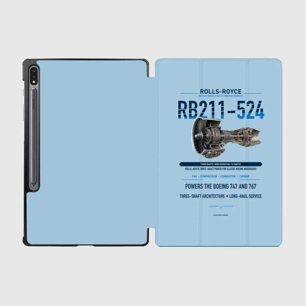 RB211-524 design on light blue samsung tablet tablet case