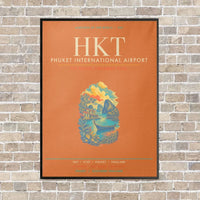 Thumbnail for Phuket International Airport HKT - Canvas Framed - Orange