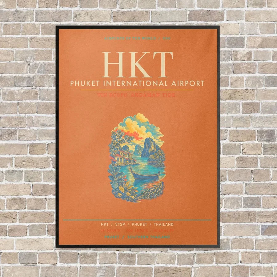 Phuket International Airport HKT - Canvas Framed - Orange