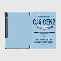 Thumbnail for Cessna Citation CJ4 Gen2 design on light blue samsung tablet tablet case