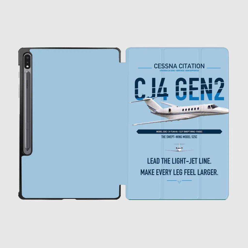 Cessna Citation CJ4 Gen2 design on light blue samsung tablet tablet case